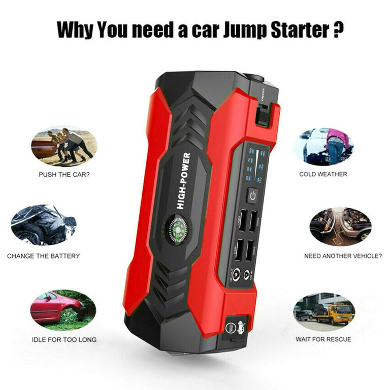 Portable Car Jump Starter, Device Power Bank Emergency High Power 12V Car  Battery Booster Auto Starting Device 