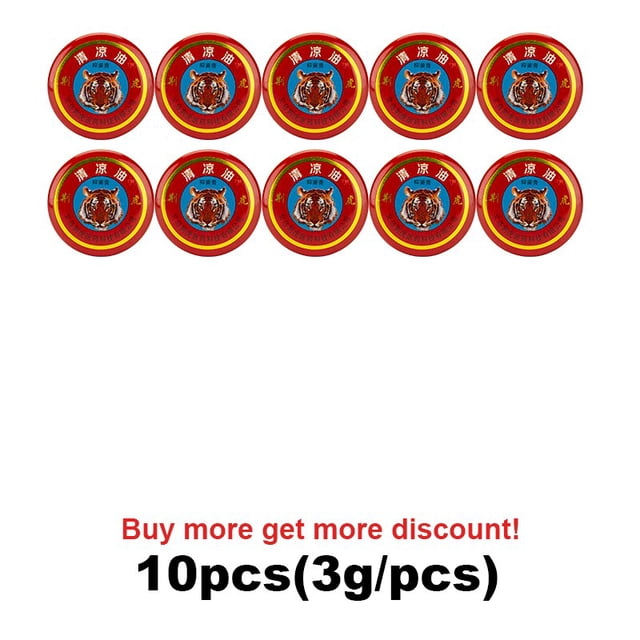 Ungüento de bálsamo de tigre rojo de 3g, crema muscular para aliviar el dolor de cabeza, mareo, picazón, pechera, crema refrescante, aceite masajeador corporal