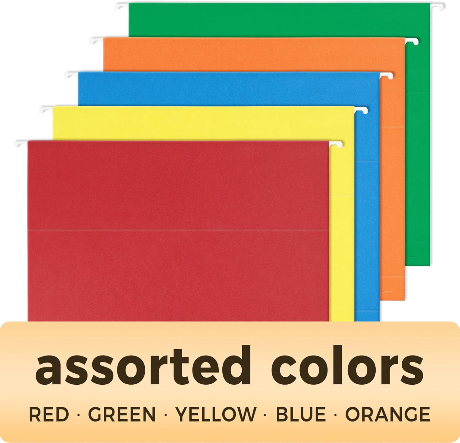 Hanging File Folders Extra Capacity Assorted Colors, 25 Pack Letter Size File Folders with 1/5-cut Tabs, Heavy Duty 2 Inch Expansion, Stay Organized for Your Home and Office Bulk File