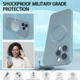 thumbnail image 4 of Magnetic Case for iPhone 13 Pro Max Phone Case for Women, [Adaptation with Magsafe] Matte Luxury Soft Metallic Luster Design for iPhone 13 Pro Max 6.7'' with Camera Protector-Blue, 4 of 12