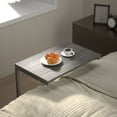 thumbnail image 7 of C Shaped End Table,Side Table TV Tray Table for Sofa,Couch Table,metal frame for Bedroom(Grey), 7 of 7