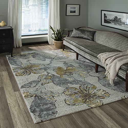 Momeni Rugs LUXE0LX-11GRY3B57 Luxe Collection Power-Loomed Contemporary Area Rug, 3` 11" X 5` 7", Grey