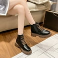 thumbnail image 2 of Lovskoo 2024 Ankle Boots for Women Round Toe Platform Slip On Fall Heeled Short Boots Shoes Black, 2 of 6