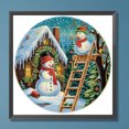 thumbnail image 3 of Pintura de diamante DIY, taladro parcial con forma especial, decoración de trabajo de muñeco de nieve, 30x30cm, 3 of 9