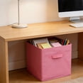 thumbnail image 5 of Simple Houseware Foldable Storage Bin, Cube Organizer Storage Bins with Handles, for Organizing Pantry, Closet, Shelf, Nursery, Playroom, Toy Box, Cubby, 10.6" x 10.6" x11", 5 of 6