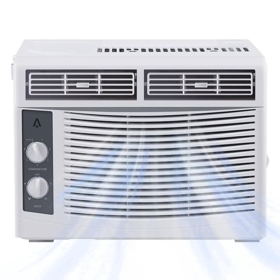 Towallmark 5000 BTU Window AC Unit- Cools Rooms 150 Sq.Ft, Low-Noise & Energy Saver for Bedroom, Office, Dorm