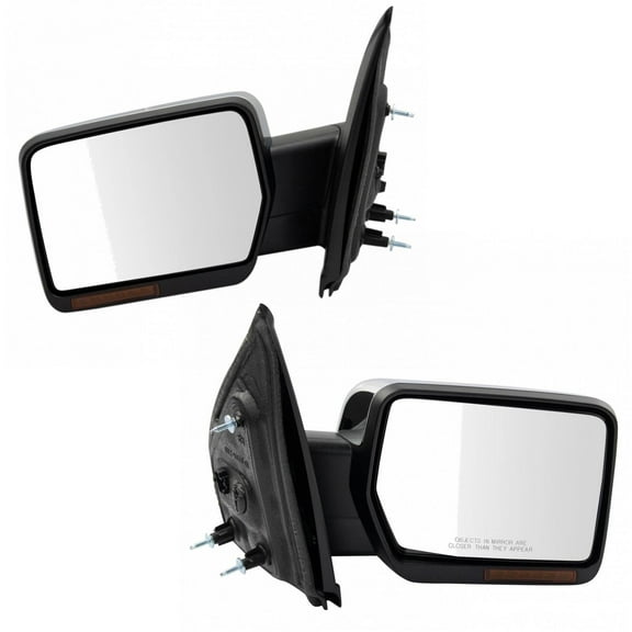 TRQ Side View Mirror Power Heated Turn Signal Memory Chrome Pair for F150 Pickup MRA09477 Fits select: 2009-2010 FORD F150