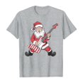 thumbnail image 2 of Christmas Tshirts Women Short Sleeve Casual Crewneck Funny Santa Claus Playing The Guitar Graphic Tee Shirt Holiday Tops, 2 of 3