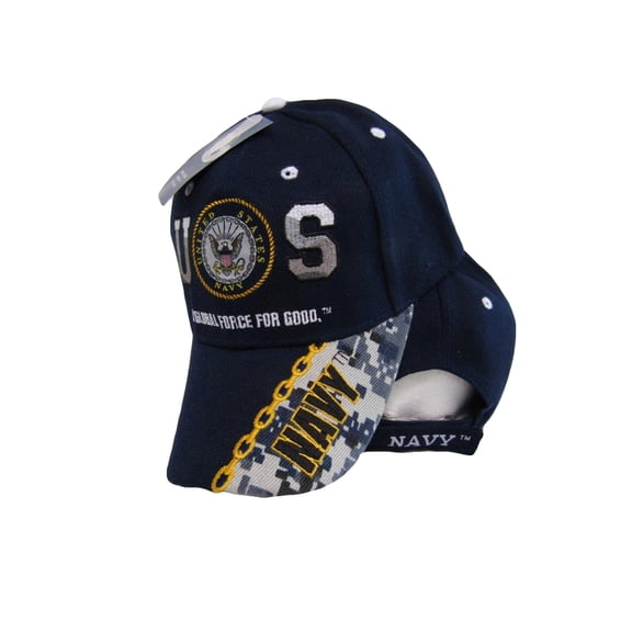 U.S. Navy USN A Global Force For Good Camo Navy Blue Embroidered Cap Hat