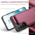 thumbnail image 2 of Feishell for Samsung Galaxy S22 Case with Card Holder, Wallet Case for Women Men with RFID Blocking, Durable PU Leather Kickstand Magnetic Clasp Shockproof Phone Case,Winered, 2 of 9