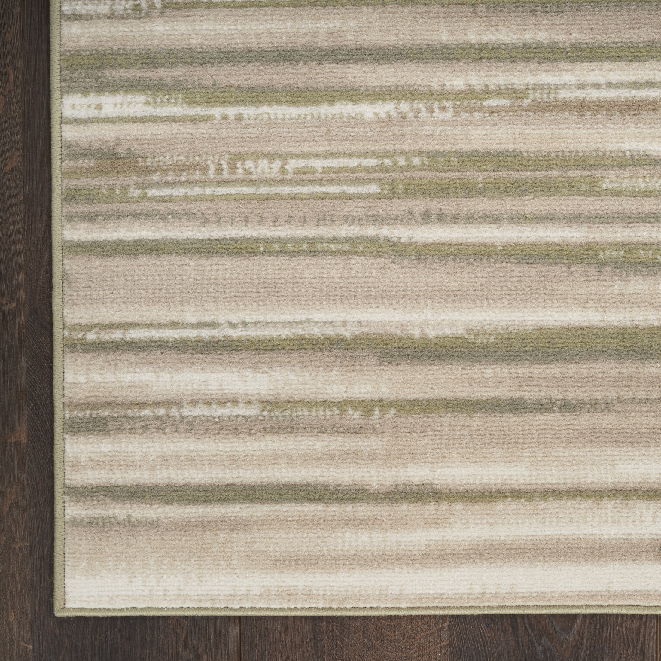 Nourison Jubilant 2' x 6' Green Ivory Modern Indoor Rug