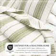 thumbnail image 4 of Striped Quilt Set - Lightweight, Soft, All-Season - 3-Piece Reversible Farmhouse Bedding Set (Full / Queen, Cream / Green), 4 of 6