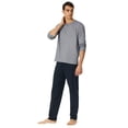 thumbnail image 3 of SCHIESSER Pijama de hombre, largo - Casual Essentials, algodón, tapeta de botones Azul oscuro/Gris 2XL (XX-Large), 3 of 5