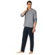 thumbnail image 3 of SCHIESSER Pijama de hombre, largo - Casual Essentials, algodón, tapeta de botones Azul oscuro/Gris L (Large), 3 of 5