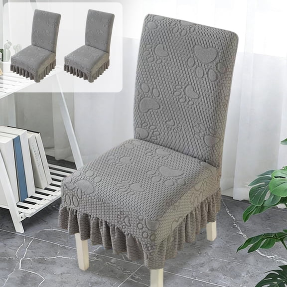 Yhmxh Dining Chair Coves Set of 2, Stretch Seat Covers with Skirt Hem, Stretch Thickened Chair Slipcover Washable Elastic Chair Slipcovers Chair Protectors Covers for Dinning Room, Restaurant