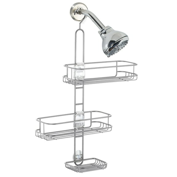 iDesign, Linea Adjustable Shower Caddy, Stainless Steel, Silver
