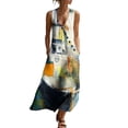 thumbnail image 2 of Neewe Womens Summer Casual Maxi Dresses 2026 Sleeveless Long Dresses Print V Neck Loose Sundresses with Side Split Pockets, 2 of 6