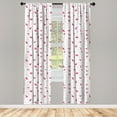 thumbnail image 4 of Ambesonne Love Window Curtains, Cranes with Hearts Artwork, Each 28" W x 84" L, Pale Grey Magenta Pink, 4 of 4