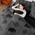 thumbnail image 4 of Feelyou Bear Adult Twin Bedding Sets 7pcs, Western Boho Damask Bedding Comforter Set, 4 of 8