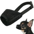 thumbnail image 1 of Bozal para perros, bozal de malla suave para perros pequeños, medianos y grandes, bozal para cachorros para morder, masticar y acicalar (negro), 1 of 6