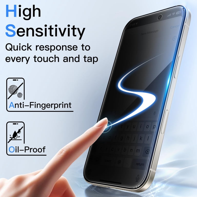 Protector De Pantalla Anti-espías Para IPhone New Pro Max 6.9'' - Vidrio Templado, Incluye Protector De Cámara Y Marco De Instalación, Pack De 2