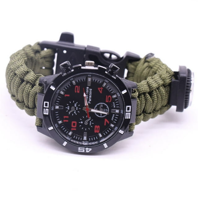 Reloj De Supervivencia Para Acampar Al Aire Libre, Pulsera Multifuncional, Brújula, Cuerda, Silbato, Pulsera De Paracord, Kit De Herramientas ANGGREK Otros