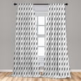 thumbnail image 5 of Ambesonne Geometric Curtains, Zigzag Herringbone, Pair of 28"x95", Black White, 5 of 5