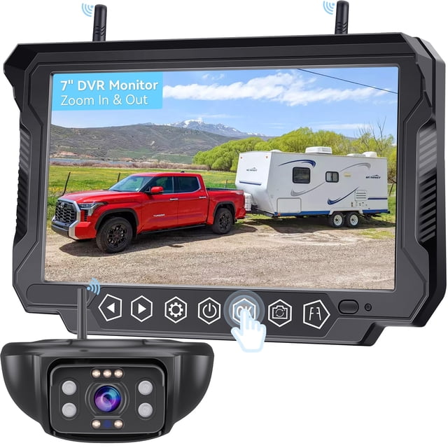 Cámara de respaldo RV inalámbrica de 18 cm para Furrion Touchkey de 4 canales