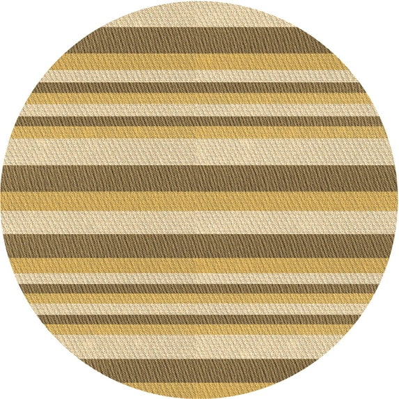 Ahgly Company Indoor Round Patterned Light Brown Area Rugs, 5' Round