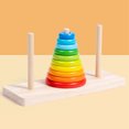 thumbnail image 2 of maskred Colorful Colorful Wooden Mind Training Toy For Developing Children S Skills Sturdy Rainbow Tower 10 layers of color, 2 of 6