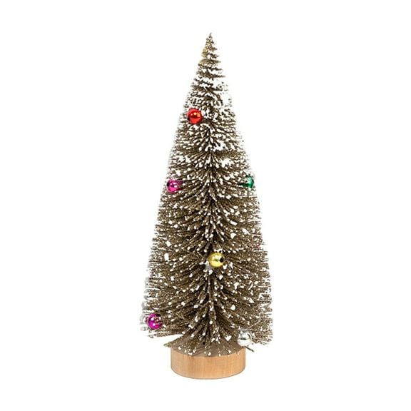 Christmas Tree Decoration, Mini Christmas Tree, Small Desktop Christmas Tree with Solid Wood Base, Portable Lightweight Festive Holiday Ornament for Home Office Kitchen