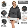 thumbnail image 5 of PMONPA Heated Wearable Blanket, Oversized Wearable Heated Blanket for Adult, Sherpa Fleece Blanket Hoodie, One Size, Grey, 5 of 8