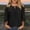 *Black, variant on ClodeEU Women's Lace Patchwork 3/4 Sleeve Crewneck Top ,Solid Color Casual Spring Summer Blouse Black,Women's Plus L