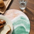 thumbnail image 3 of Green Coastal Beach Round 13 Inch Placemats Set of 8, Modern Oil Painting Nautical HeatResistant Non Slip Place Mats for Dining Table, Wipeable Braided Kitchen Table Mats for Housewarming, 3 of 9