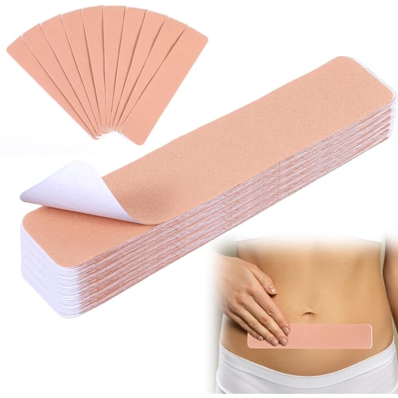 30 Pcs Pre Cut Belly Tape Tutuviw 2 x 9.8in Waterproof Tummy Control Tape Invisible Lifting Strips Elastic Body Tape Practical Accessories for Skin Thigh Lifts and Belly