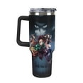 thumbnail image 4 of Anime Demon Slayer Car Cup Tumbler with Handle & Straw 40Oz Cupholder Water Bottle Insulated Stainless Steel Cup, 4 of 8