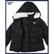thumbnail image 2 of Abrigo de invierno para niña Reebok, chaqueta acolchada tipo puffer negra, talla 7-8, 2 of 7
