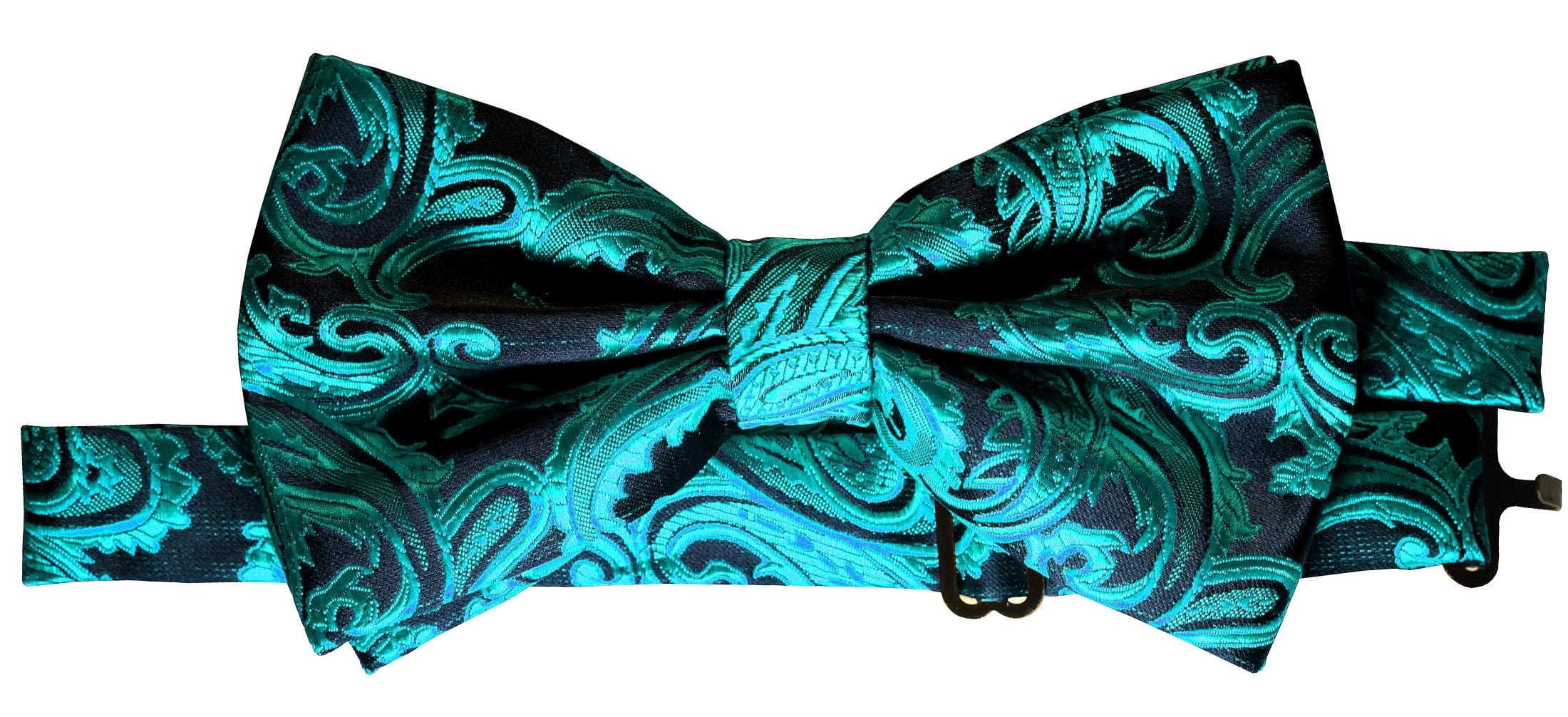 New Brand Q Men's micro fiber formal Self-tied Bow tie & Hankie Gray paisley 