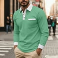 thumbnail image 1 of Kalauyu Chemises à Manches Longues pour Hommes à Col à Revers Classiques Boutonnées Chemise de Golf Mode Décontractée Chemises à Col Rabattu avec Poche, 1 of 8