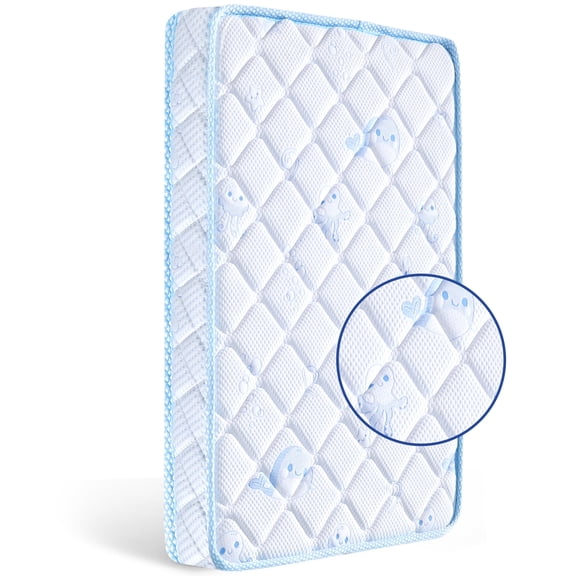 Ceekliybear Premium Foam Crib and Toddler Mattress, Knitted Fabric and Firm Crib Mattress, Hypoallergenic Baby Mattresses 52"L x 27.6"W x 5"Th