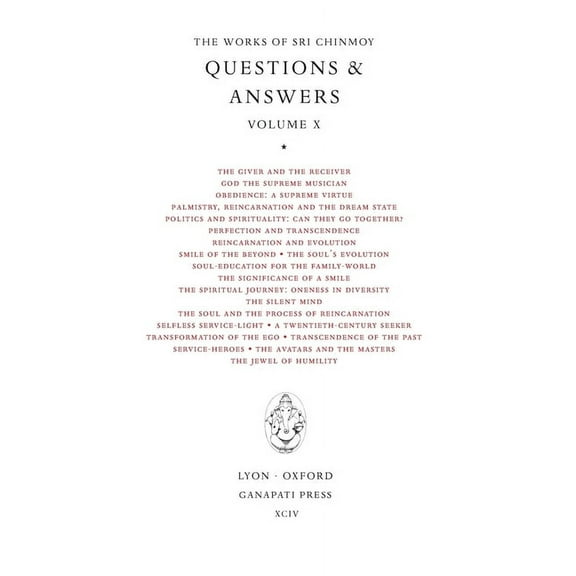 Sri Chinmoy: Answers X, (Hardcover)