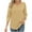 Khaki, variant on Womens Tops Plus Size 3/4 Sleeve Solid Color Round Neck Blouses for Women 2025 Trendy T Shirts Summer Clothes Black XXL