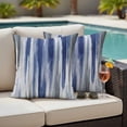 thumbnail image 4 of Abstract Navy Blue Outdoor Waterproof Pillow Covers, Vintage Grey Street Painting Art Decorative Square Throw Pillowcase Sofa Cushion Sham for Patio/Couch/Chair, 16"x16" 2 Pack, 4 of 8