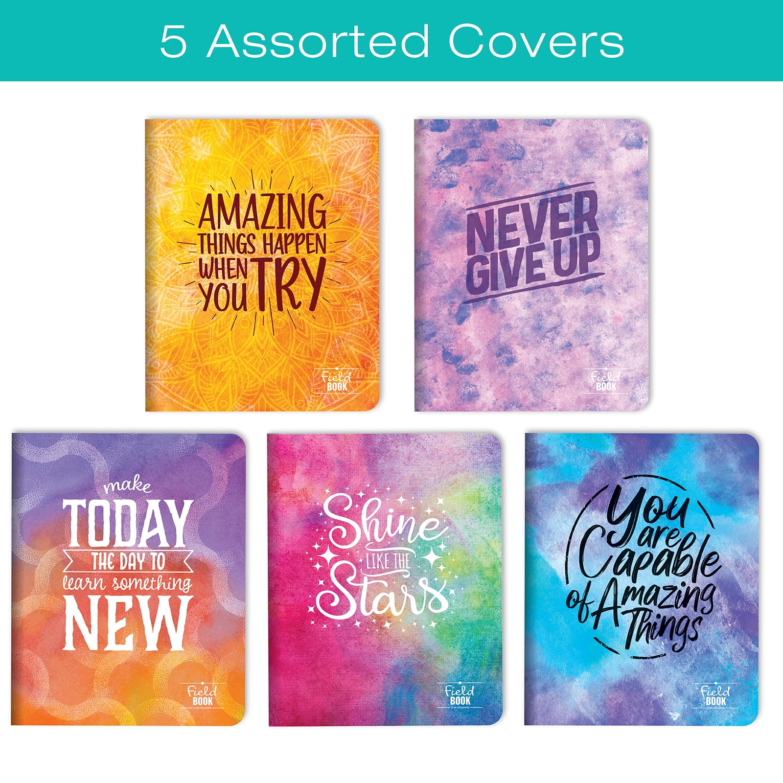 8 x 10 Field Book Set - Line Text / Combo Watercolor Inspiration Covers