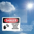 thumbnail image 6 of (2 Pack) Keep Hands Clear Of Moving Machinery OSHA Danger Sign 7 Inch X 5 Inch Vinyl Label Decal Sticker Weather Resistant, UV Protected for Workplace, Business, and Construction Site,, 6 of 7