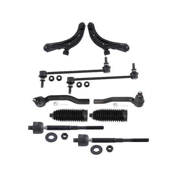 Front Control Arm Ball Joint Tie Rod and Sway Bar Link Kit 10 Piece - Compatible with 2015 - 2018 Chevy City Express 2016 2017