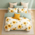 thumbnail image 3 of Say Yes Bedding Mia Sunflower Twill Duvet Cover Set, 3-Piece Floral Bedding Set with Pillow Shams, Soft & Durable, Queen Size, 3 of 4