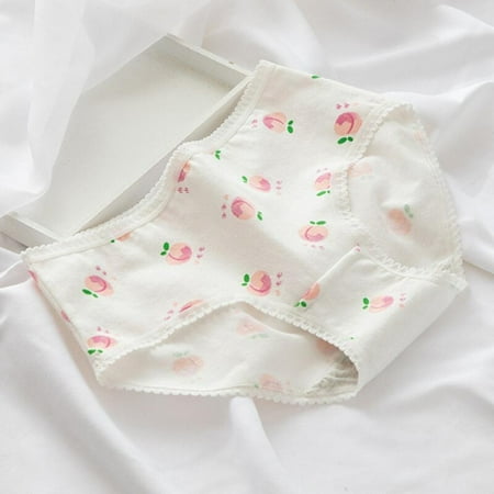 

Girls Cotton Underwear Sweet Lace Mid-waist Cute Cartoon Student Underwear Women s