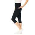 thumbnail image 3 of Woman Within Plus Size Stretch-Cotton Knit Pull-On Pocket Capri Leggings, 3 of 6
