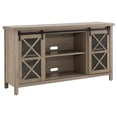 thumbnail image 1 of Henn&Hart 58" Antiqued Gray Oak/Metal TV Stand, 1 of 10